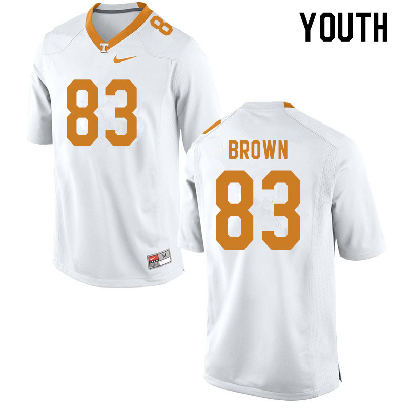 Youth #83 Sean Brown Tennessee Volunteers College Football Jerseys Sale-White - Click Image to Close